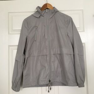 Gray lightweight rain jacket